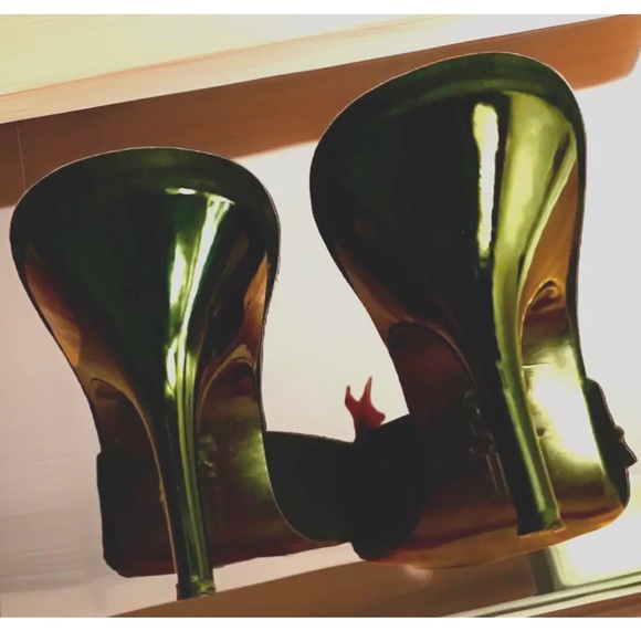 🖤PELLE MODA🖤 SUEDE POINTED SIDE BOW 3.5“ HEELS SLIDE-ON MULE SHOES EUC❣️ - Picture 5 of 12